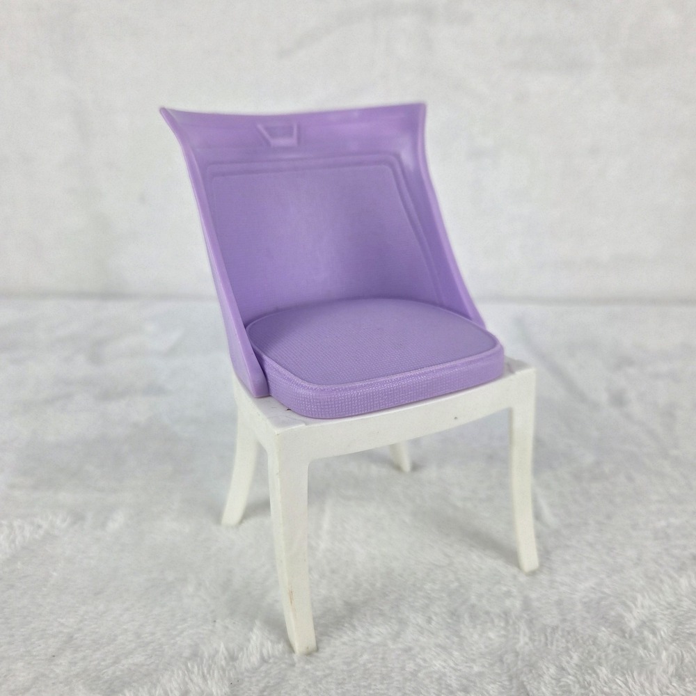 Vintage Mattel Barbie Doll Furniture Purple White Wingback Chair Replacement